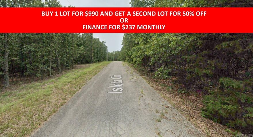 Buy one lot and get 50% off an additional lot! Owner-finance for easy terms. Cash buyers can pay by debit or credit card as well. Nice lot to develop or hold for future value. Public water and electric are available to run to property and will need septic. Owner/agent. No mobiles allowed. 300-2500 minimum build size on any other type of home, depending on subdivision. Finance is 5 months at $237 and closing costs are included. Lots marked with red banner are part of promotion. No limit on lots. Buyer responsible for any/all taxes and lots sold "as-is". Quit claim deed conveys. Parcel ID# 185-13351-000