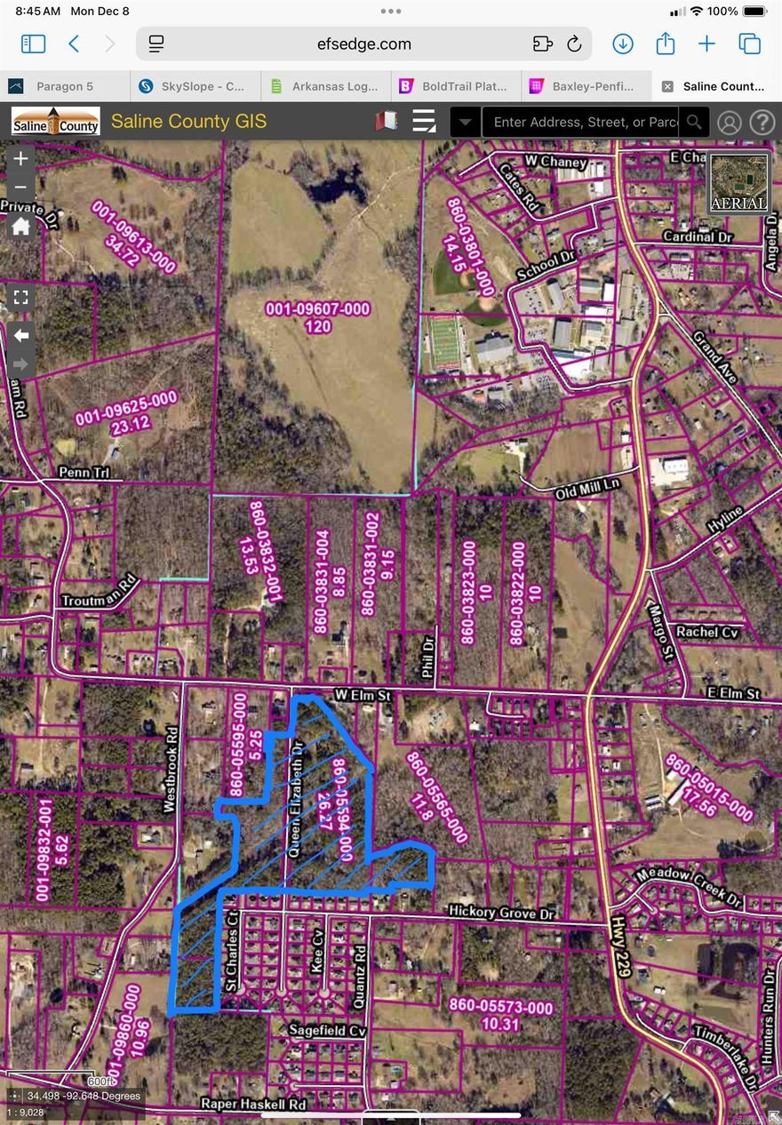 31.44 acres in Haskell ready for development... Accesses are from W ELM and through Hickory Grove Subdivision and Queen Elizabeth Dr... Continue building through a nice established Hickory Grove Subdivision! Located in the City of Haskell with all city utilities. Super convenient to schools too!