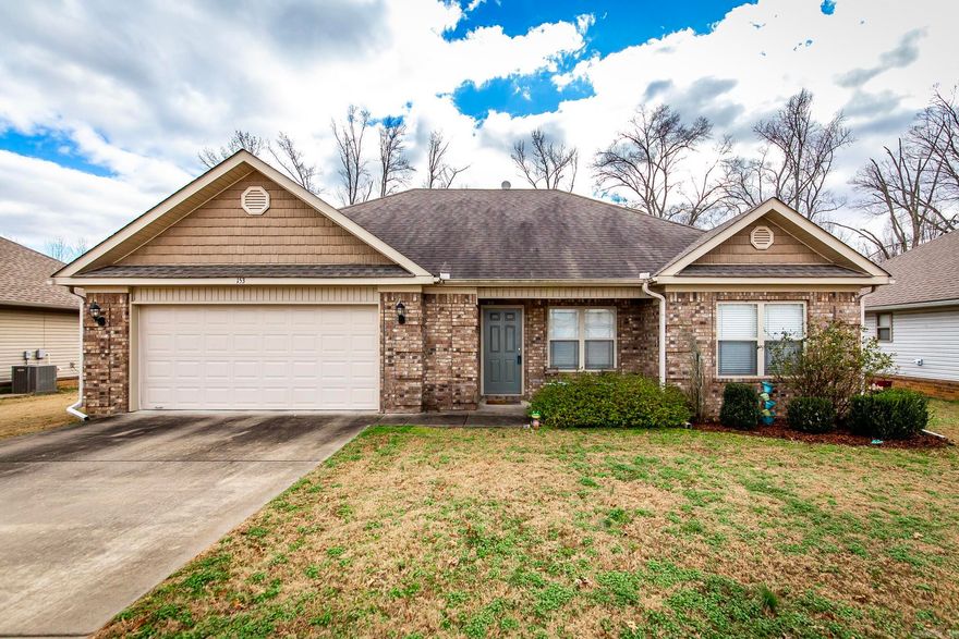 Pull up to this charming light brick home with vinyl siding, beautifully accented by landscaped flowerbeds along the front of the home. Step inside to a welcoming living room featuring a vaulted ceiling and rich, dark vinyl flooring, creating a cozy yet modern vibe. The open semi-concept design flows seamlessly into the kitchen and dining area, where you’ll find light countertops, dark cabinets, stainless steel appliances, and a pantry for added storage. From the kitchen, step out onto the patio overlooking the large, fully fenced backyard that backs up to green space perfect for entertaining, gardening or simply enjoying the outdoors. This home boasts a desirable split floor plan, offering privacy with three bedrooms and two full bathrooms. Designed for comfort and functionality, this home is ready to welcome its new owners. Don’t miss out—schedule your showing today!