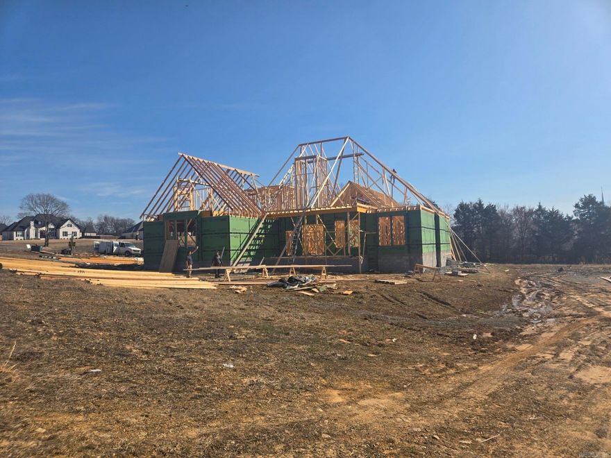 Welcome to an exceptional Highland Hills Subdivision residence, a benchmark in luxury living. This immaculate 4-bed with 4. Ensuite,  4 1/2 bath new construction home is a testament to meticulous craftsmanship. Step inside, and t 24-foot  ceilings greet you with grandeur, creating an immediate sense of elegance. The gourmet kitchen boasts custom-built cabinets, granite countertops, and a gourmet gas 36" cooktop with a pot filler, catering to culinary enthusiasts. Safety is assured with a FEMA-approved saferoom, and outdoor entertaining is easy with an oversized outdoor porch, that includes outdoor fireplace and landscaping. Custom lighting, exquisite trim work add to the luxury. Energy efficiency is paramount, with low-e windows, cellulose insulation, and 18 Seer HVAC with 2 speeds for year-round comfort. The fully insulated three-car garage is both spacious and energy-efficient. Crafted with passion by a renowned VA builder, this home embodies modern luxury living. It's a statement of sophistication and quality that sets a new standard for custom-built homes.