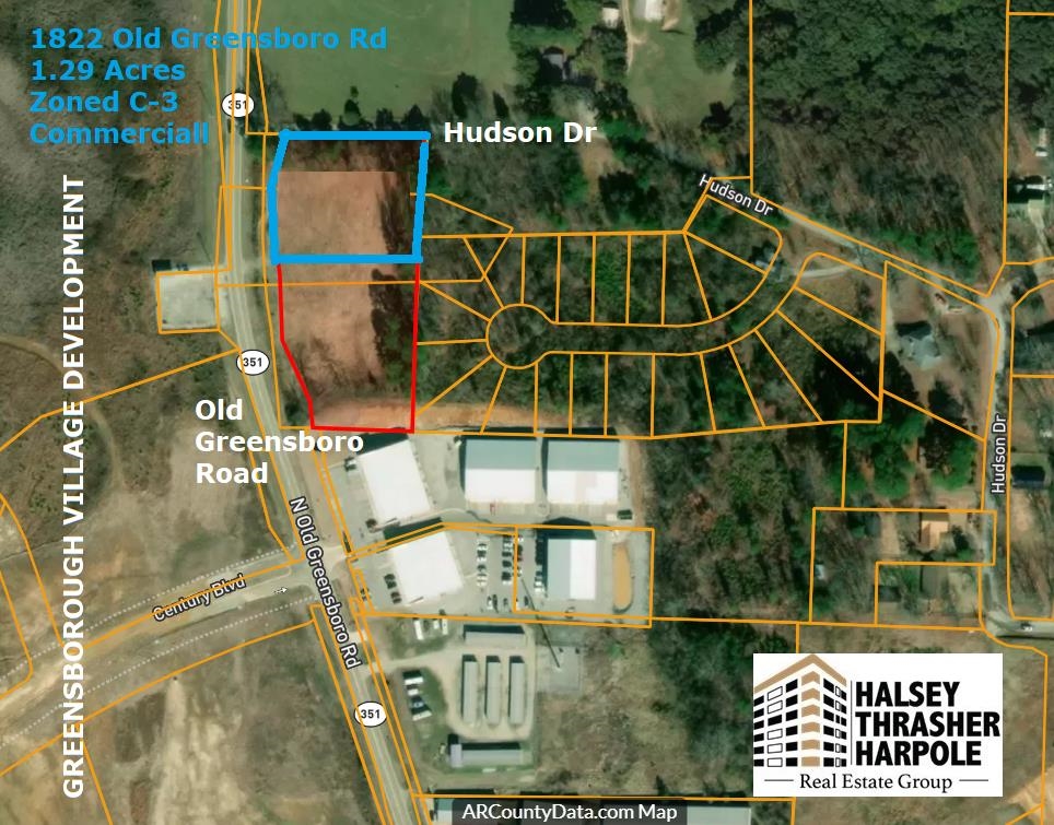 Very Rare Commercial Hard Corner on AR-351 (1822 Old Greensboro Rd) at Hudson Drive. New Commercial Entrance from the Highway widening project currently underway. If you need to be in the Hilltop area or on Hwy 351, just off U.S. 49 at Johnson Rd, then this is your chance. Already Zoned Commercial. New Commercial Drive off an Arkansas Highway. Across the street from Greensborough Village Development. This Corner Lot gives you the opportunity to have a rear exit for your customers and deliveries. Some of the highest traffic counts in Jonesboro and close to ASU Campus and Sage Meadows.