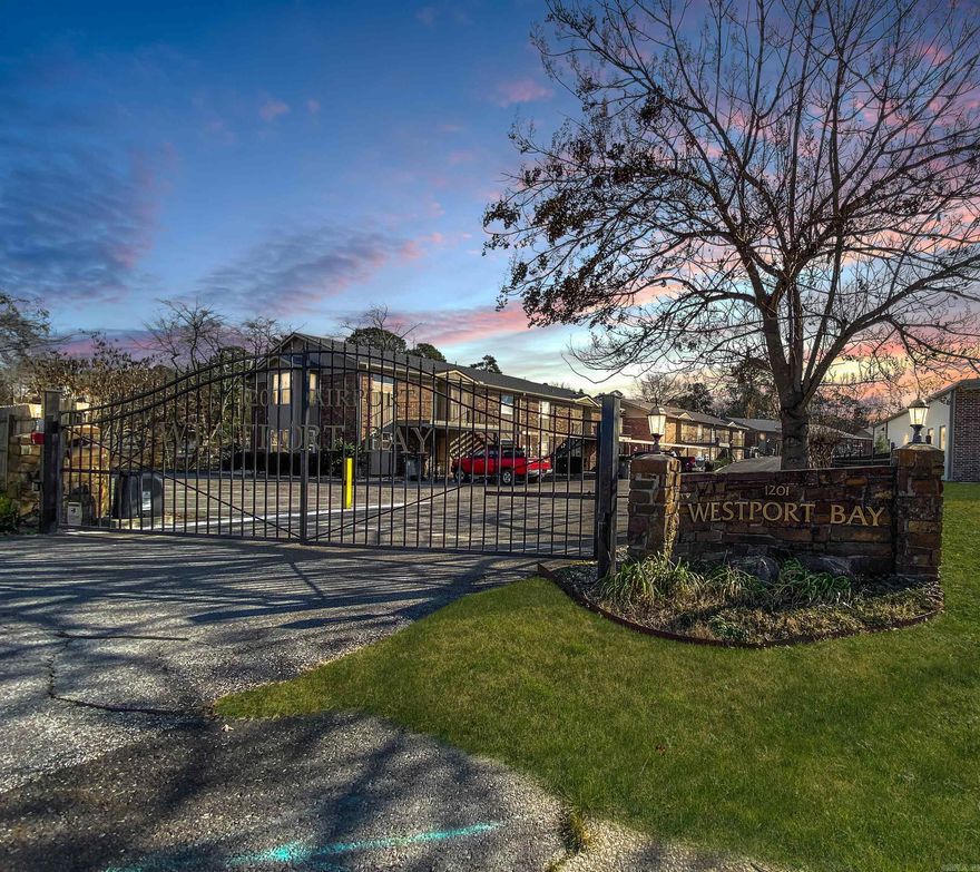 Discover waterfront bliss in this 1,560 sq. ft. Westport Bay condominium, nestled in Hot Springs' coveted "70 West" area. This ground-level unit offers easy access to shopping, dining, and entertainment. Enjoy a walk-out design to front and back grassy areas, ideal for pets. Boating enthusiasts will appreciate the single-stall covered boat slip in the floating dock. The glassed sunroom conversion, insulated and climate-controlled, adds extra living space, complemented by energy-efficient windows and sliding glass doors. Ample storage is ensured with double walk-in closets in the primary bedroom and double standard closets in the guest bedroom. Explore a gated community with picnic areas, grilling station, and swim dock. Affordable living awaits with low HOA fees of $225/month plus a $100/month property improvement fund. Parking is convenient with one covered assigned space, 13 covered unassigned spaces, and ample open parking. Recent upgrades include a new water heater (2020), roof (2023), and security gates (2023). Modern touches include updated electrical features and new appliances in 2020. Benefit from an outdoor storage closet and flexible leasing terms.