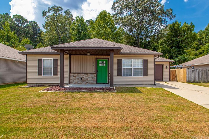 Recently refreshed with new paint in the dining, living, kitchen, and laundry room, this move-in ready home qualifies for a Rural Development loan. The open layout connects the kitchen, dining, and living spaces, while the split-bedroom design offers privacy in the primary suite with its large walk-in closet. Granite countertops, refrigerator conveys, plus a spacious laundry room and a fully fenced backyard backing to green space.