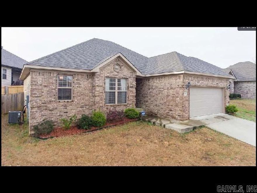 *BRYANT* CUTE HOME IN THE ANDRES GARDENS SUBDIVISION!! This Well-Maintained 3 Bedroom And 2 Bath Single-Level Home Features Approximately 1500 Square Feet Of Inviting Living Space! Spacious Family Room Perfect For Relaxing Or Entertaining! Combination Carpet And Wood Flooring Adds Warmth And Character Throughout! Functional Kitchen Includes Electric Range, Refrigerator, Dishwasher, And Disposal! Washer And Dryer Included For Added Convenience! Comfortable Bedroom Layout With Ample Space! Central Heat And Air Ensure Year-Round Comfort! Rear Wood Fence Provides Added Privacy! 2 Car Garage Offers Secure Parking And Extra Storage! Located In Bryant With Easy Access To Schools, Shopping, And Major Roadways! AVAILABLE EARLY JANUARY 2026!!!