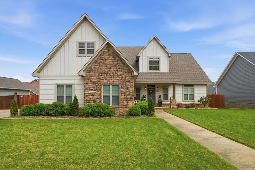 Beautiful home in Overland Park Subdivision in Russellville featuring 4 bedrooms and 3.5 bathrooms with a spacious primary suite conveniently located downstairs. From the moment you walk in, you’ll feel right at home with the warm and inviting layout. This well-maintained property has been cared for inside and out and offers great space for everyday living and entertaining. Outside, you’ll find a side-entry 2-car garage, fully privacy-fenced backyard, and a custom outdoor kitchen — perfect for hosting or relaxing.