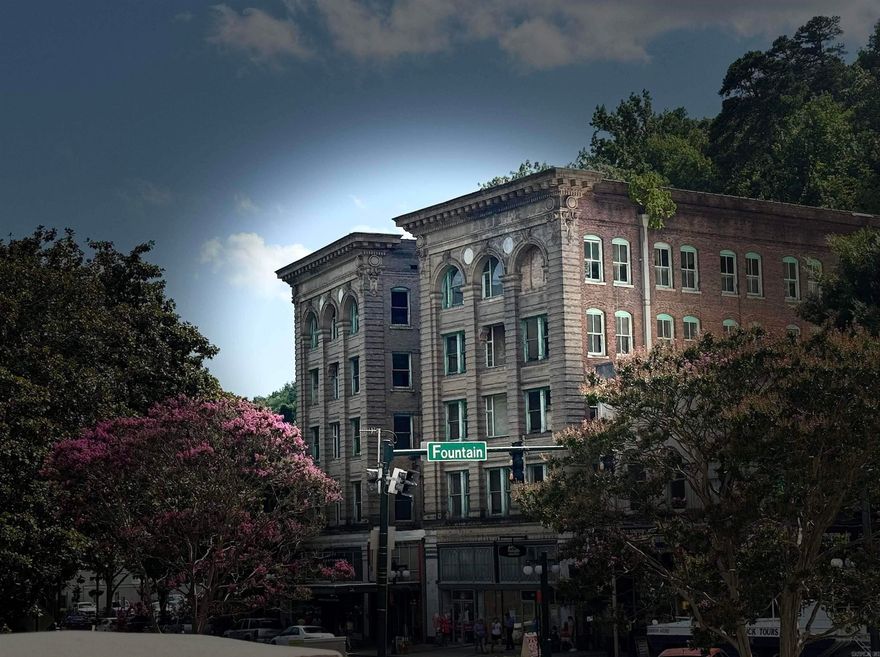 Federal & State Historic Tax Credit approved. Ground level is in the Highest foot traffic with 4 retail tenants producing long term rental income and the lobby for upstairs. 80 +/- units on floors 2-5 for redevelopment opportunity in the heart of downtown Hot Springs National Park, Arkansas just across from the thermal springs that made it famous. Street level retail is nicely updated and fire sprinkled. Upper floors with incredible Carrera Marble, common hallways with original pristine Mosaic tile floors, vast National Park mountain views with lush greenery, adjacent architecture sights and on South facing side views as far as the eye can see. Every unit has high ceilings, sensible floor plan opportunity + several original bathrooms in tact. There is an elevator shaft and original elevator car. There are 2 skylights, one is stained leaded glass. Preservation work such as retail spaces remodeled to current code, debris removal, some basement work and TPO Membrane roofing. The last building in downtown of this magnitude. Most all downtown buildings have sold, are redeveloped, being held for future plans or are in process of remodel.256, 258, 260, 262 & 264 Central Avenue,HS,AR 71901