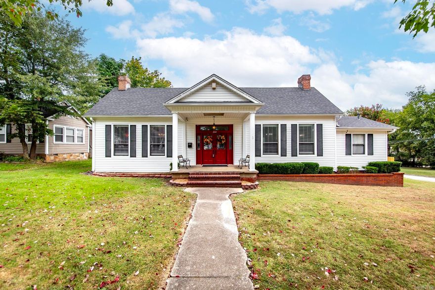 I have fallen in love with the wonder of this home! Beautiful corner lot, wonderful front porch with two swings. Quiet neighborhood, Front doors open to the foyer, to the right is the master bedroom and the 2nd bedroom, to the left is a Parlor or sitting area, then walk into a massive cabinet filled kitchen! Laundry room with half bath. 3rd bedroom, there is a covered entertainment area as you walk out the back door, the yard is fully fenced. The garage actually has had living qtrs. in it, with kitchen, then you have garage for you vehicle's. The attic could be a whole house of its on! This has has kept its charm over the years! Such a fun home to entertain in, it flows perfect!  Sq.Ft. is Est. feel free to measure. Selling as is but welcomes inspections.