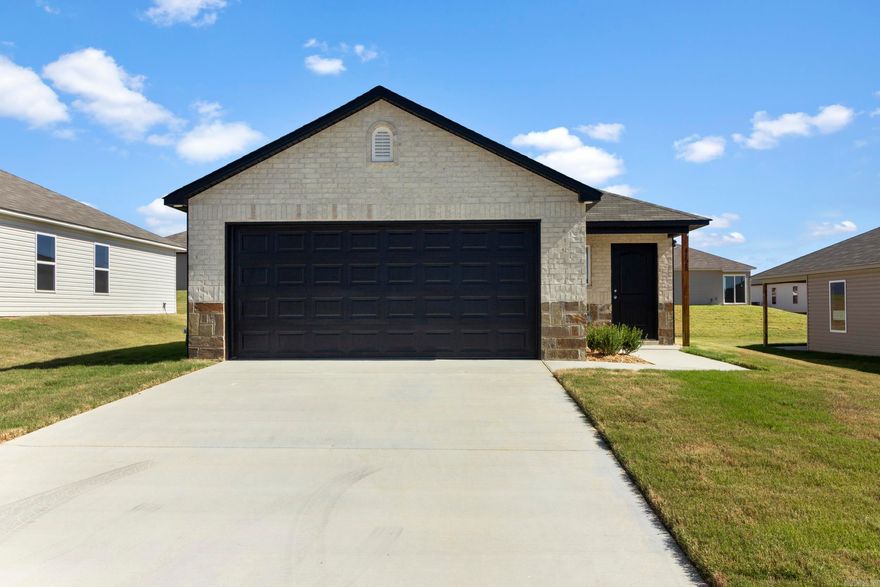 The Mitchell plan is a sleek, modern looking plan with an open concept Living Room that flows into an eat-in Kitchen. The back door opens onto a covered patio. Come tour it today!  Valuable upgrades included in this home: soaker tub/shower combo in Master Bath, plumbing faucet upgrade 2, 8" deep Kitchen sink, pull out Kitchen faucet upgrade, gas furnace upgrade, refrigerator cabinet, crown on Kitchen cabinets, 16" laminate bar top in Kitchen, Luxury Vinyl Plank flooring in wet areas and Living Room and adjacent hallways, raised ceilings in Living Areas per municipal requirements, fiberglass exterior doors, Cheyenne style doors, baseboards level 2, 25in wide attic stairs, LED disk lights in Kitchen, LED disk light over Master Shower, full sod, stainless steel appliance package.       *** AGENTS, PLEASE SEE SHOWING REMARKS OR AGENT REMARKS FOR VERY IMPORTANT INFORMATION. ***  THIS HOME IS COMPLETE.
