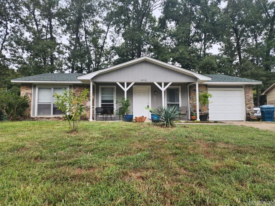 Welcome home to 4410 Arehart Drive in Little Rock's Country Wood subdivision.  This move in ready homes features LVP flooring, new paint, new HVAC 2022, new water heater 2023, updated light and plumbing fixtures, appliances, etc.  Updated kitchen with granite countertops, cabinets, refrigerator stays.  Enjoy the large fenced in backyard and patio.  Large laundry room with gas and electric dryer connections.  See agent and showing remarks.