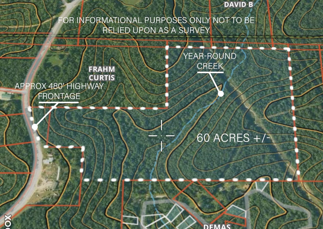 Prime Location with Mixed-Use Potential. This exceptional 60-acre property offers an investment opportunity with approximately 480 feet of highway frontage. Located just north of the bustling town of Hardy, the land is a unique blend of convenience and natural beauty, featuring mature trees and a year-round creek. The strategic location,and highway frontage combined with the property's natural attributes, makes it a rare and valuable find. Explore the possibilities this unique property offers by scheduling your private showing today!