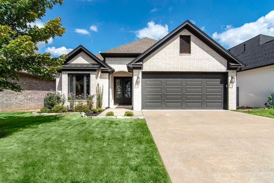 Discover the perfect blend of modern comfort and timeless design in this stunning custom-built home. This vibrant community offers exclusive amenities, including a pool, playground, and walking trails, all just a short walk away. This one-story home features spacious living areas that are perfect for entertaining with custom details throughout. Welcoming double front doors into the foyer with hardwood floors that flow into the main living spaces. The dining room features a vaulted ceiling and an aundance of natural light. Gourmet kitchen with stainless appliances including a gask cooktop and built-in oven, marble countertops and bar stool seating. Great room features gas log fireplace, wooden beams and views of the backyard. The primary bedroom suite offers a private retreat with a luxury bathroom with custom mirrors, his-and-her vanities, private water closet and spacious shower. Two additional bedrooms (one used as an office) are tucked away with a shared hall bathroom. Covered back porch with flagstone patio and a fully fenced backyard with room to play! This home has been exceptionally cared for with love and beautiful interior design!