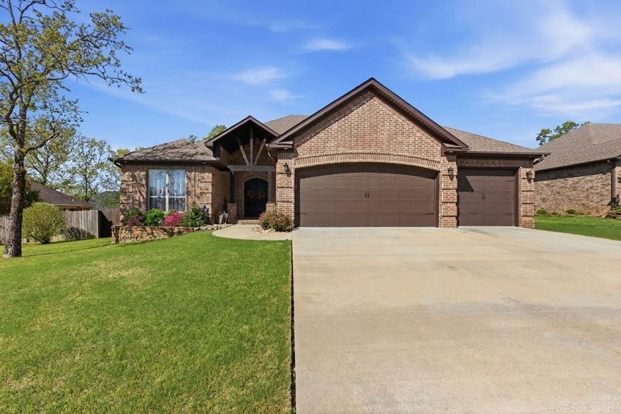 Beautiful one-level 4-bedroom, 2.5 bath home in the desirable Stonehill subdivision in Sherwood offering approximately 2,583 square feet, a 3-car garage, and a level lot with a large fully fenced backyard. A large double iron door entrance creates a beautiful entryway and great first impression. The spacious family room overlooks a beautiful kitchen featuring granite countertops, a breakfast bar, gas range, wall oven, built in microwave, walk in pantry, and loads of cabinets. The open floor plan is perfect for both entertaining and everyday living, with a cozy fireplace with gas logs adding warmth and charm. You will also love the covered patio and all the storage this home provides. The master bath offers a walk-in shower with stone flooring, and the oversized closet wraps around into the spacious laundry room for added convenience. The 3-car garage includes walk up stairs to a floored attic for easy access to even more storage space. With space, style, and so many extras, this one is easy to love.