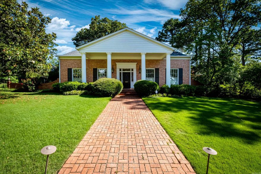 Stately midtown home with elegant features. Striking exterior with large covered front porch. The large entry is stunning with marble floors. The home features 2 large living areas each with fireplaces.  The large formal dining room is just off the foyer accesses the kitchen for easy entertaining. Large windows throughout the home allow for lots of light. The kitchen features newer stainless appliances. The large island houses a Viking cooktop with downdraft. The primary bedroom is on the main floor with bath, closet and a separate office. Up the stairs you will find a landing area that offers multiple options with attic storage off of each side.  There are 2 large bedrooms with closets galore! The beautiful shaded back yard has a brick patio for outdoor dining. Truly a special home. Some pictures are virtually staged. Was under contract for a few days. Buyer backed out. Nothing to do with the seller. Home was not inspected.