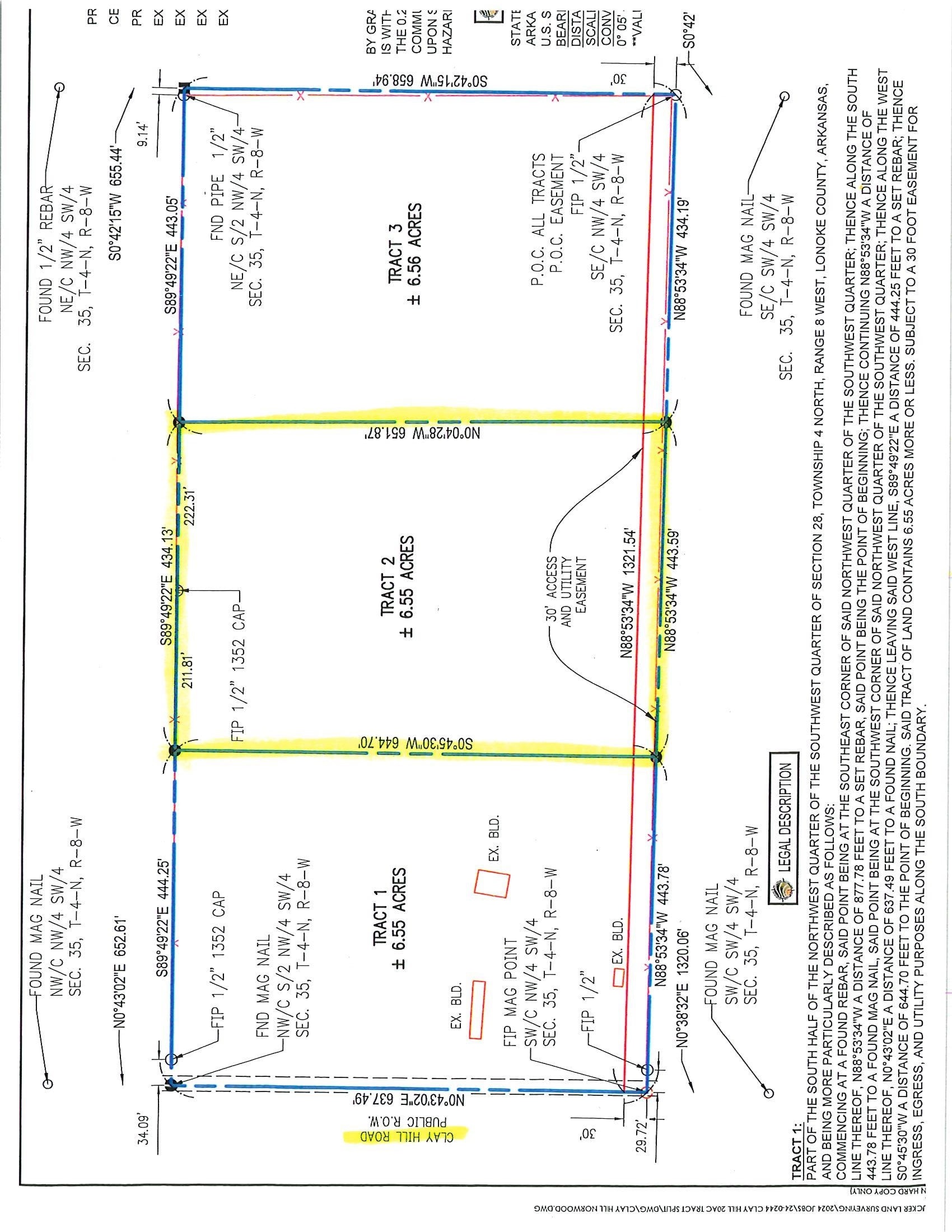 Tract 2 offers 6.55 +/- acres. Far enough away from any traffic, but close enough to dining & shopping. Tract 3 (MLS#25004148) is also available with 6.56 +/- acres and a clearing for a house near the pond.