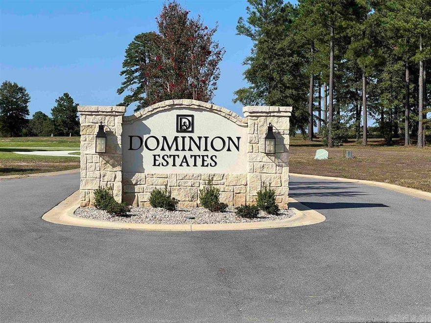 Beautiful half acre lot in the new Dominion on Abby.  Build your dream home today in this amazing location which is near the Searcy Country Club golf course, tennis courts, pickle ball courts, and swimming pool.