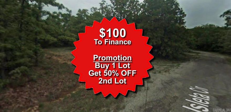 Buy one lot and get 50% off an additional lot! Owner-finance for easy terms. Cash buyers can pay by debit or credit card as well. Nice lot to develop or hold for future value. Public water and electric are available to run to property and will need septic. Owner/agent. No mobiles allowed. 300-2500 minimum build size on any other type of home, depending on subdivision. Finance is 5 months at $237 and closing costs are included. Lots marked with red banner are part of promotion. No limit on lots. Buyer responsible for any/all taxes and lots sold "as-is". Quit claim deed conveys. Parcel ID# 185-13315-000