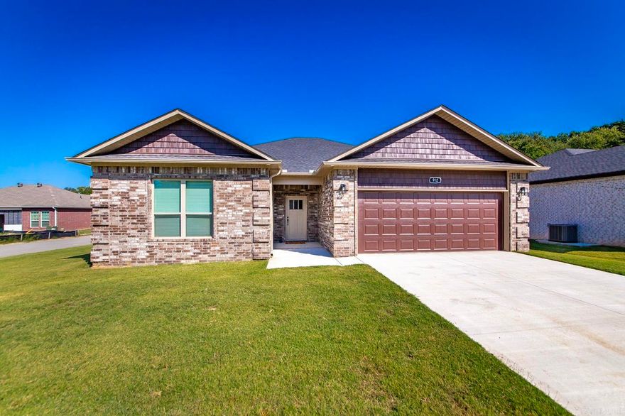 Welcome to this beautiful new construction patio home in Gated Community. SELLER IS WILLING TO PAY $2500.00 OF BUYERS CLOSING COSTS OR TO BUY RATE DOWN!   This stunning 3-bedroom, 2-bath patio home offering 1,615 square feet of thoughtfully designed living space in a desirable gated community. This brand-new home features an open floor plan that seamlessly connects the kitchen, dining, and living areas-perfect for both everyday living and entertaining.  The vaulted ceiling in the living room enhances the spacious feel, while luxury vinyl flooring flows throughout the home for a modern, low-maintenance finish.  The kitchen beautifully appointed with granite countertops, a tile backsplash, and plenty of cabinetry for storage.  The primary suite is privately located apart from the other bedrooms and features a large walk-in tile shower with generous closet space.  Enjoy outdoor living on the covered back patio, and appreciate added convenience with a separate laundry room and energy-efficient HVAC system for year-round comfort. This home offers style, efficiency, and comfort-all within a secure, gated community.