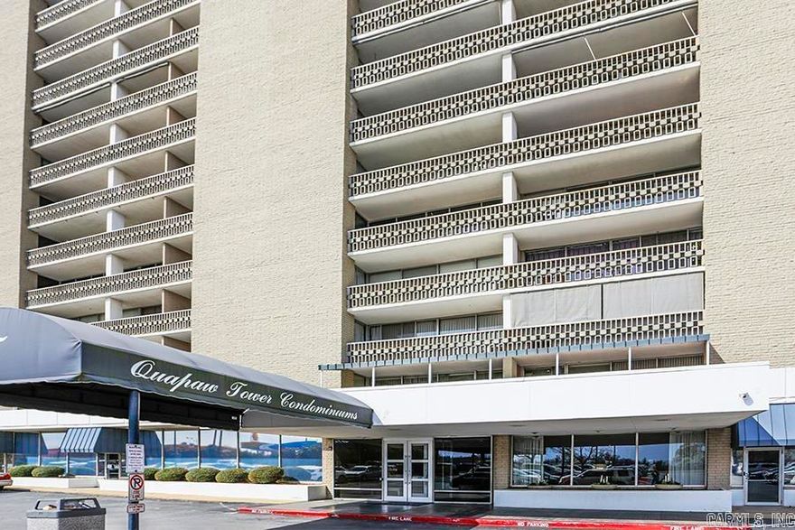 Experience urban living at its finest in this beautifully updated high-rise condo at Quapaw Tower. Enjoy secured, gated parking, controlled building access, and the convenience of a concierge on-site Monday through Friday from 8:00 a.m. to 2:00 p.m. Ideally located near the Arkansas Museum of Fine Arts, MacArthur Park, downtown dining, shopping, and entertainment, this move-in-ready condo offers both comfort and convenience. Recent updates include fresh interior paint throughout (walls, ceilings, trim, and doors), new carpet in both bedrooms, an updated bathroom with a walk-in shower, and a stylish kitchen featuring granite slab countertops and a new stainless steel refrigerator. Primary Bedroom has large walk-in closets and 2nd bedroom has double closets. Quapaw Tower is known for its welcoming sense of community and outstanding amenities, including a fitness center, in-ground pool, pavilion, hospitality room, and a spacious main-level gathering area. Property professionally managed by Jones-Aur.  **No Pets**