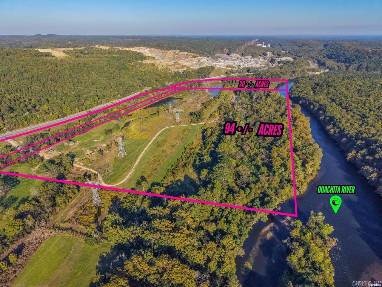 114 Acres of Prime Real Estate Along the Ouachita River 114± acres of exceptional land offering endless possibilities! Ideally situated between Hot Springs and Malvern along Highway 270, this property features Ouachita River frontage at the back and high-visibility road frontage at the front. The layout and location make it an incredible opportunity for residential development, commercial use, or a private estate retreat. With its mix of open areas and timber, this property offers both natural beauty and investment potential. Enjoy the serenity of the river while being conveniently close to town amenities and major highways. Address TBD (Hwy 270, Malvern, AR) ā Donāt miss your chance to own one of the few remaining large tracts in this growing desirable area.