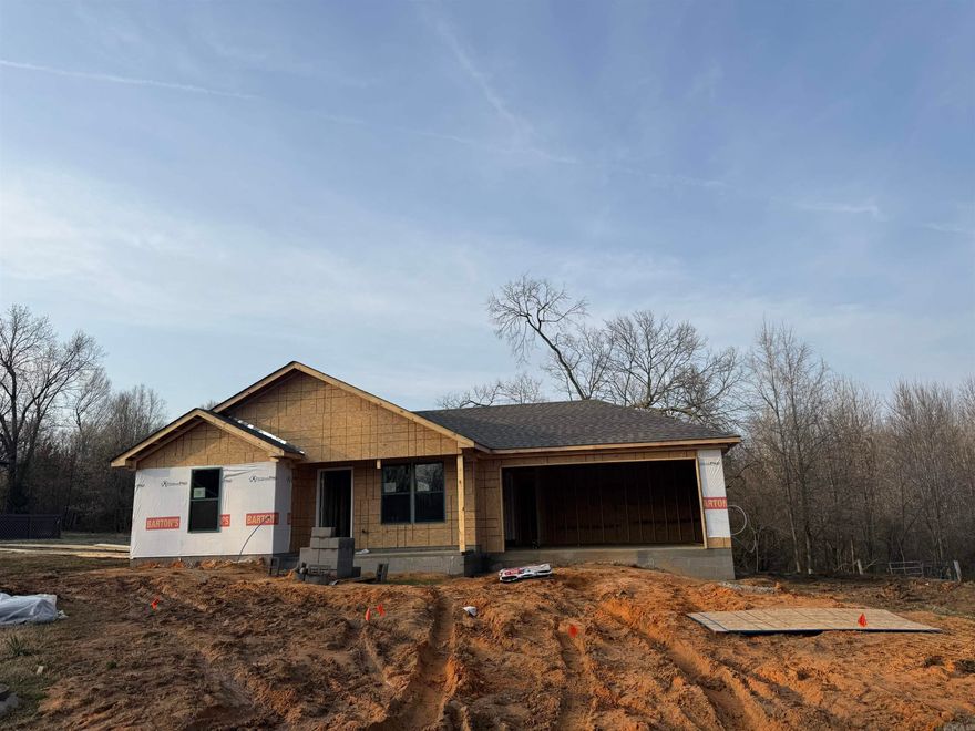 Brand new all electric & brick home with curb appeal and character offering three well appointed bedrooms with two full baths, large eat in kitchen area with open concept great room, double garage, laundry and deck on back over looking a tree lined back yard. There will be wood accents and posts for extra charm and all luxury plank vinyl flooring through out the home. Granite countertops as well. If you are ready to buy this home will be ready soon, offering zero down loan options for those that qualify.