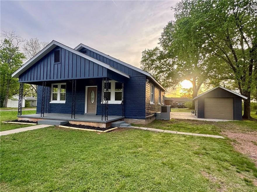 Fully renovated from top to bottom. This 3-bedroom, 2-bathroom property blends historic character with modern updates throughout. Features include luxury vinyl plank flooring, fresh interior paint, and updated double-pane vinyl windows. The kitchen has been completely refreshed, offering a clean and functional space for everyday living. Both bathrooms showcase custom tile work, including a private primary suite with a walk-in shower. The hall bath offers a long vanity, tub, and tiled shower surround. Situated on a spacious corner lot, this property also includes a detached shop and convenient access to town. A great opportunity to enjoy classic charm with today’s upgrades.