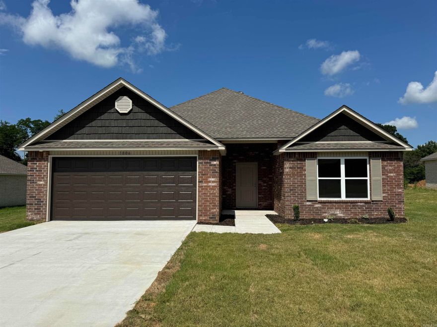 Raleigh plan  Upgrades: sides brick on home, 14'x10' uncovered patio, 8/12 roof with architectural shingles, soaker tub/shower combo in Master Bath, both toilets upgraded to elongated, plumbing faucet upgrade 2, 8" deep Kitchen sink, ceiling fan prewire and brace in Bedrooms 2 3 & 4, HVAC rigid duct upgrade, full width single vanity countertop with full cabinet stack in Master Bathroom, flush laminate bar top in Kitchen, Luxury Vinyl Plank flooring in wet areas, raised ceilings in Living Areas per municipal requirements, full width vanity mirrors, fiberglass exterior doors, Cheyenne style doors, baseboards level 2, 25in wide attic stairs, LED disk lights in Kitchen, full sod, stainless steel appliance package.      *** AGENTS PLEASE SEE SHOWING REMARKS OR AGENT REMARKS. ***  THIS HOME IS SCHEDULED TO BE COMPLETE IN MID JUNE.