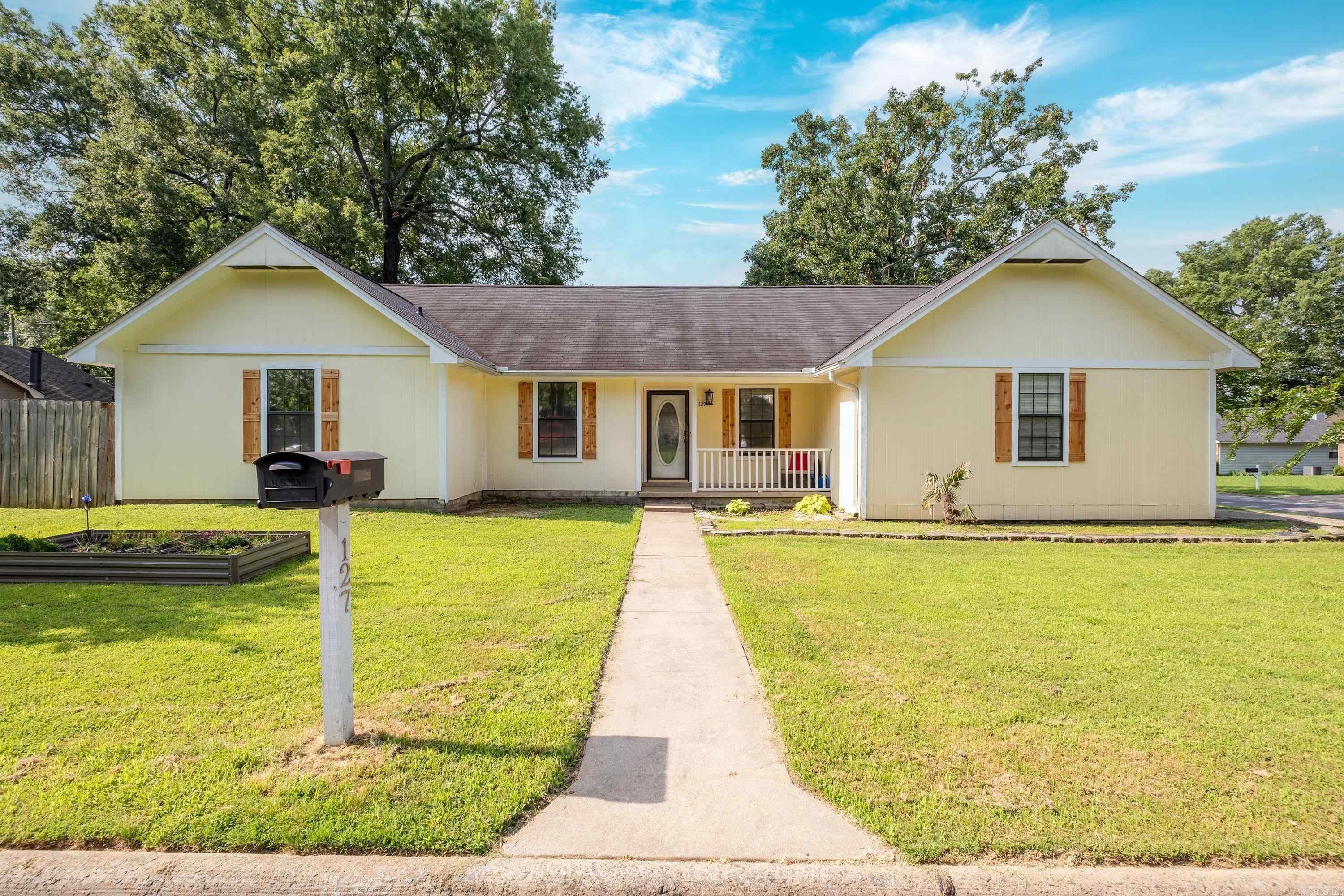 Great Location on a Corner Lot in the Heart of Sherwood! This charming 3-bedroom, 2-bath home features a spacious living area with vaulted ceilings, a cozy fireplace, and luxury vinyl flooring. Enjoy fresh paint and brand-new carpet throughout. The primary bedroom includes an updated en-suite bath for added comfort. A large laundry room provides plenty of functionality, while recent upgrades like a tankless water heater (2022) and a complete HVAC system (2022) add peace of mind. Step outside to relax or entertain on the covered patio, overlooking a large fenced backyard with a double gate and an above-ground pool—perfect for summer fun!