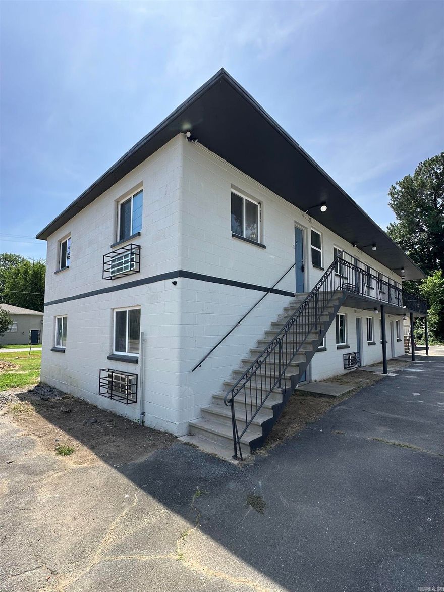 Here is a 6 unit Multi Family that has been fully updated within the last few years from all new electrical, plumbing, flooring, roof, paint, etc (From the Studs). This Multi family complex is located just a few blocks away from North Little Rock High and Pulaski Technical. All units are 1 bedroom 1 bath 100% occupied.   ***There is a additional lot and building that is included - This building/shop will be leased for 2 years that will increase the monthly cash flow.