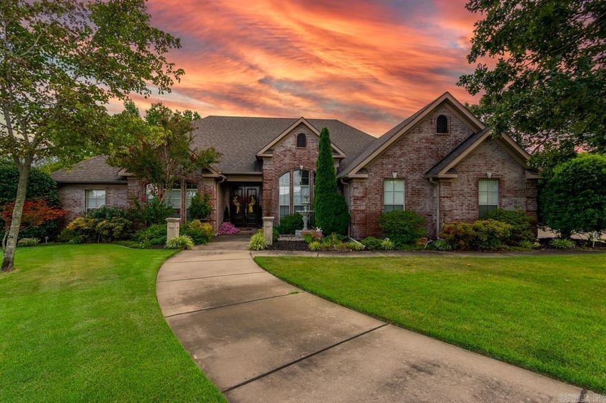 Immaculately maintained 5-bedroom, 3.5-bath, 3,148 sqft home in West Conway’s sought-after Bristol Place subdivision. Built in 2006, this traditional beauty features fresh paint, custom wood floors, and multiple living spaces—two with gas fireplaces—plus a formal dining room. The kitchen offers granite tile countertops and a large corner pantry. The primary suite is a true retreat with dual vanities, a soaking tub, custom-tile shower, and wrap-around closet. Storage abounds with walk-in closets, built-ins, hall closets, and attic space. Set on a landscaped corner lot with one of the premiere lawns in Conway, the fully fenced backyard includes an entertainer’s dream patio. With four garage spaces (including a detached garage), there’s room for all your vehicles, toys, and tools. Conveniently located just minutes from shopping, dining, and all that Conway has to offer, this home blends elegance, functionality, and curb appeal.