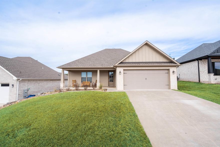 Enjoy breathtaking views of Pinnacle Mountain from this beautifully crafted 3-bedroom, 2-bath home. Built by Randy James Construction in 2020. Featuring Brazilian Carrara marble countertops, LV plank flooring, and 10-foot ceilings in the main living areas, this home exudes elegance and comfort.    The kitchen boasts upgraded appliances. Laundry room connects to a huge primary closet. A gas log fireplace adds warmth to the living space, while the tongue & groove covered back patio, wired for TV and plumbed for a gas grill, is perfect for entertaining.    A fully fenced yard with a 6-foot wood privacy fence ensures peace and privacy, while a tankless water heater adds modern convenience.    Schedule your tour today to see this exceptional home located in Maumelle Valley Estates!