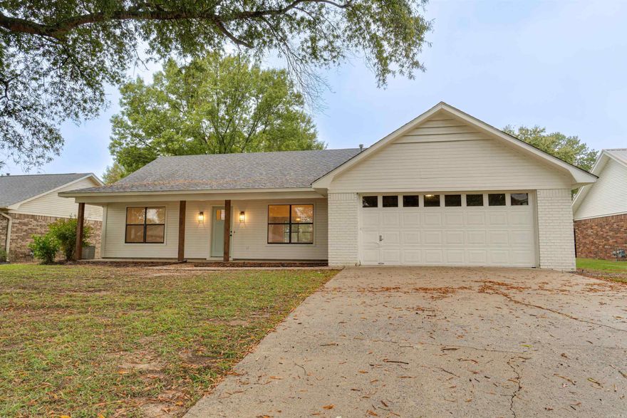 Come fall in love with this beautifully updated home in a great neighborhood!!  This home has a fresh look and feel with NEW exterior and interior paint, luxury vinyl flooring, quartz countertops, stainless kitchen appliances, kitchen sink, gas water heater, AC unit, and best of all...A NEW ROOF!!!    With pleasing curb appeal, this home features a long front porch to sit and drink coffee or would look fabulous decorated for the upcoming holidays!!!  Don't miss the two LARGE walk-in closets in the main bedroom while you are there!