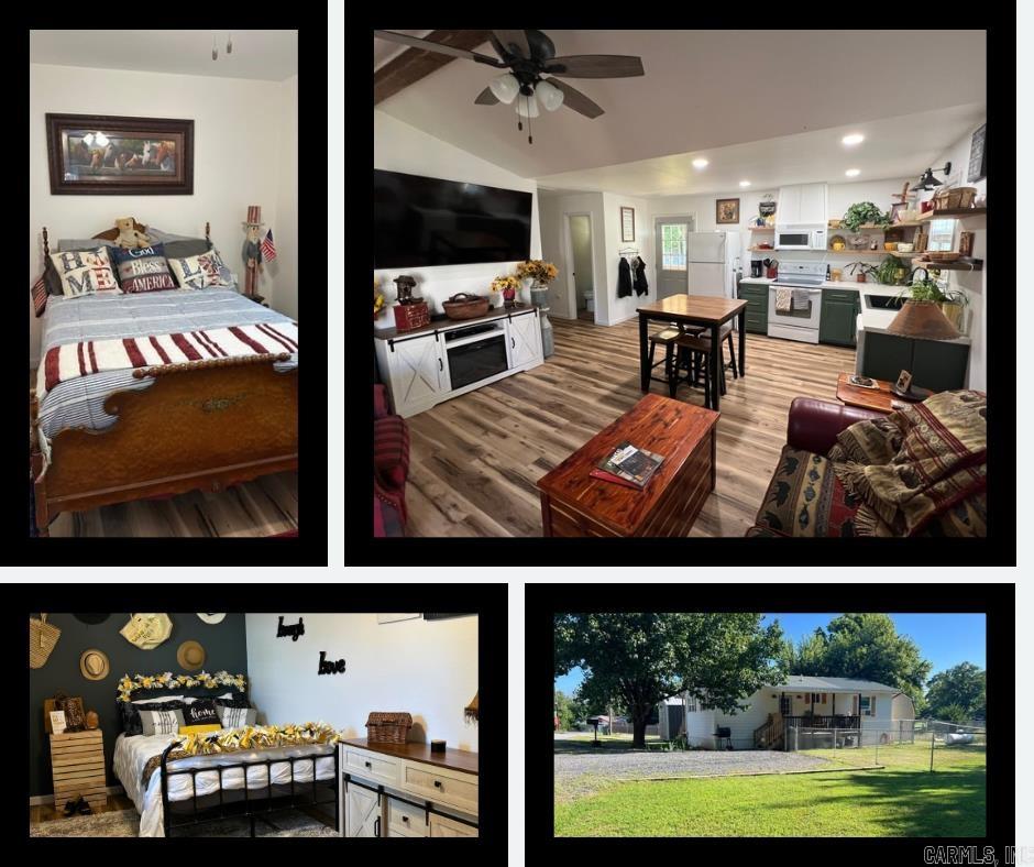 Charming 2-bedroom, 1.5-bath home located at 103 Lynn St., Marshall, AR 72650, featuring a spacious 16x30 workshop that could be converted into additional living space or a game room, plus an 8x12 storage building for extra storage. The home and 16x30 building are heated and cooled by ductless mini splits. The covered deck overlooks the spacious yard with two chain-link fenced areas, perfect for pets or children to play safely. Conveniently located within walking distance to the city park, fishing pond, grade school, library, and courthouse square, and just 15 minutes from the Buffalo National River for kayaking, hiking, and outdoor recreation, this property would make a great full-time residence, rental, or VRBO investment.