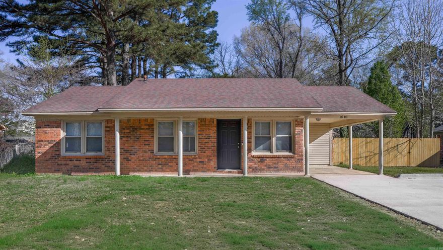 Beautiful West Jonesboro home with 3 bedrooms, 1 bath and nice upgrades! This all brick home is on a slab foundation with central heat and air and a nice carport. Why rent when you can enjoy your own home, in a great neighborhood with a spacious shady backyard!!