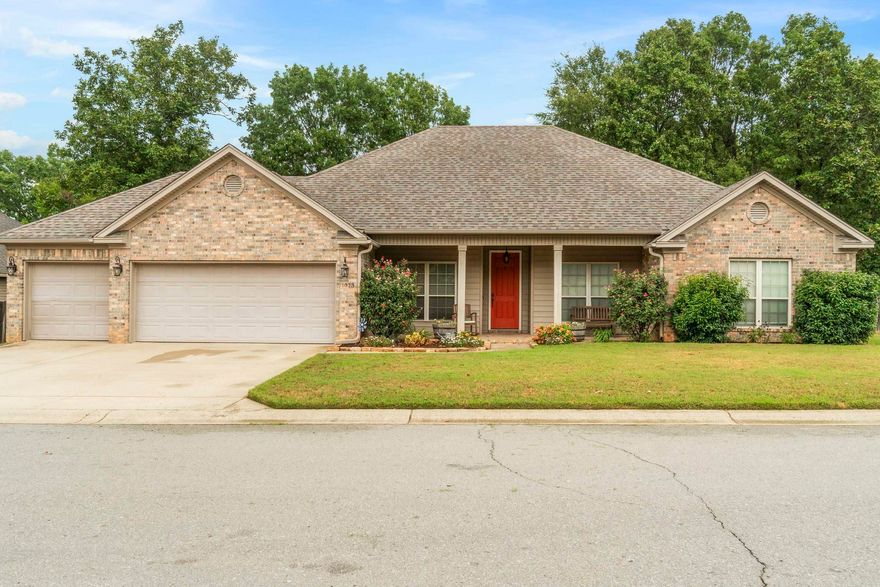Welcome home to this beautiful 4-bedroom, 2-bath property in the highly sought-after Bryant School District! Tucked away at the end of a quiet cul-de-sac on Emerald Mountain, this home offers both privacy and charm with a fenced backyard featuring a fire pit and tranquil water feature. Step inside to enjoy an open, split floor plan with high ceilings, two spacious living areas, and a formal dining room perfect for entertaining. The kitchen boasts custom stained maple cabinetry, stainless steel appliances, a breakfast bar, and even a built-in desk nook. The primary suite is large with a spacious en-suite bath and large closet, while the additional bedrooms are generously sized with plenty of storage. Outside, relax on the covered back porch or take advantage of the 3-car garage for extra space. Bonus: With a reasonable offer, the sellers are including a $5,000 paint and flooring allowance so you can add your own personal touch and make this home truly yours!
