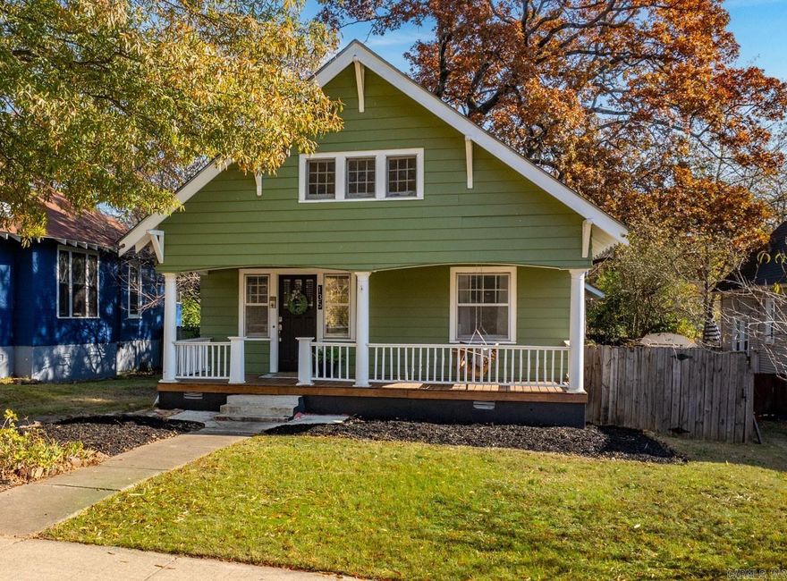 This charming 1920's craftsman style home is a must see! It is located on a great street in the heart of Stifft Station, close to restaurants, downtown, UAMS & ACH, and Hillcrest. A large, covered welcoming front porch, with swing, welcomes you into the home. Many updates have been made throughout, but this home still boasts of original charm and character. The completely updated kitchen is open to the dining and living areas. Both bedrooms are amply sized (one with walk-in closet) and are separated by a modern bathroom. Off the kitchen is bonus room that would make a great office, nursery, workout room, or could be converted into a large laundry room. Also, located off the kitchen are stairs to a huge, floored attic that could be finished out to add an additional bedroom or more living space. The backyard is fully fenced with great areas for outdoor seating areas.