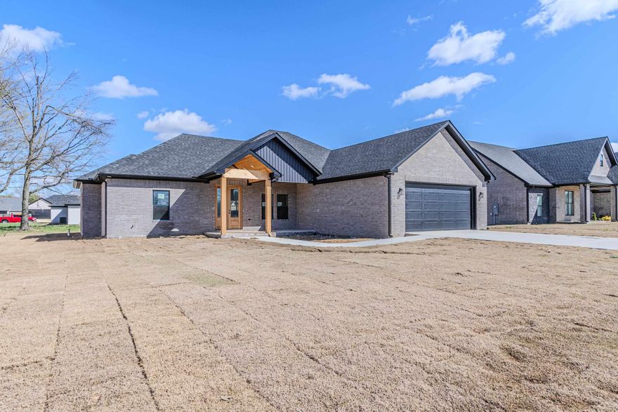 Stunning New Construction in Silo Ridge!! This beautifully designed 4-bedroom, 2-bath, 2100 sqft home features modern finishes and thoughtful upgrades throughout. The open-concept layout boasts vaulted ceilings and luxurious LVP flooring, providing both style and durability. The spacious kitchen showcases quartz countertops, perfect for meal prep and entertaining. A safe room offers added peace of mind. Enjoy outdoor living with tongue and groove ceilings under the porches, complemented by striking cypress beams. Located in the desirable Silo Ridge subdivision!