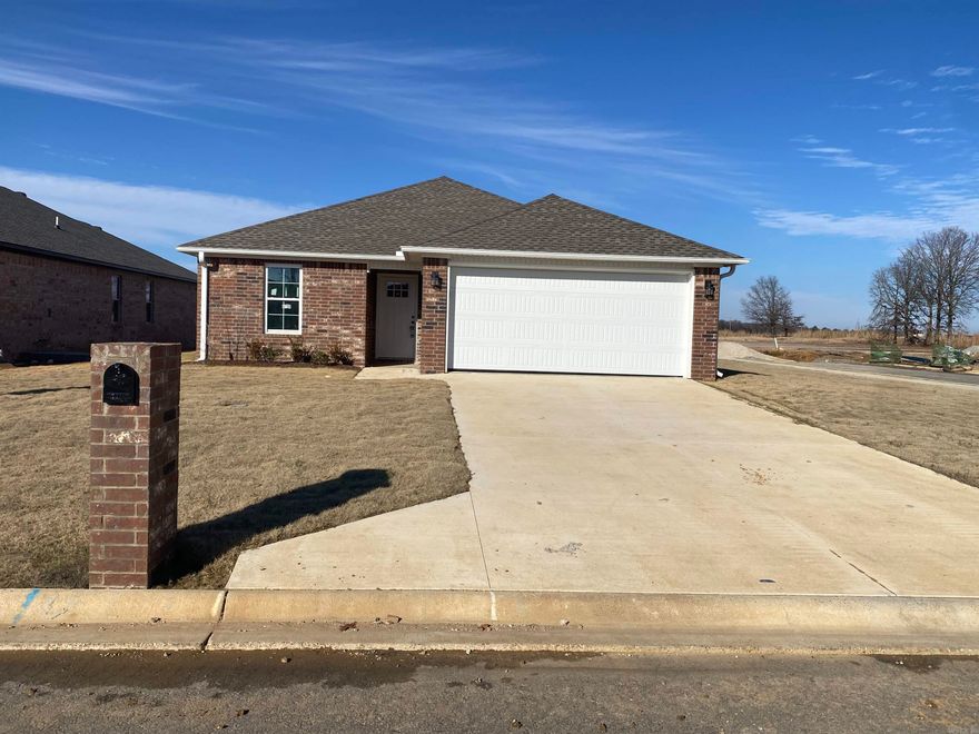 Are you looking for a New Construction house in the Brookland school district? We have it, this one is built by Mark Morris Construction, a name you know and trust. The amazing thing is, is that this house is located in the City Limits of Jonesboro. City Water and Light utilities are a huge bonus! The house features three bedrooms two bath with Luxury Vinyl Planks, Carpet and Granite countertops. Also included, is a two car garage and a covered porch. The HOA has not been set up but expected to be $100.00 a year.