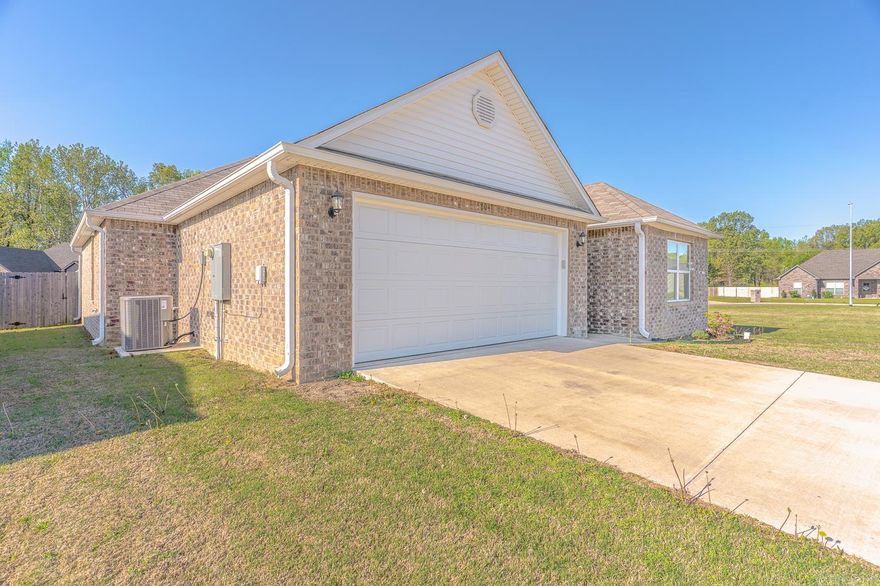 Welcome to this beautiful 3-bedroom, 2-bath brick home in the Walcott Springs Subdivision! This floor plan features high ceilings and recessed lighting throughout the great room, creating an inviting and spacious atmosphere. The living room, dining space, and large kitchen flow seamlessly.  The kitchen is equipped with plenty of storage, a pantry, and a convenient breakfast bar.  Sliding glass doors from the dining area lead out to the patio within the fenced-in backyard. The generous primary suite features his and hers walk-in closets and a private en-suite bathroom. The two additional bedrooms and guest bath are located on the opposite side of the home for added privacy. An added bonus of this house is the flexible space just outside the laundry room, ideal for an office area, reading nook, or mudroom. Storage is abundant, with a linen closet, coat closet, pantry, and extra room in the laundry area.  This home truly has it all—comfort, convenience, and functionality. Call me today to go see it in person!