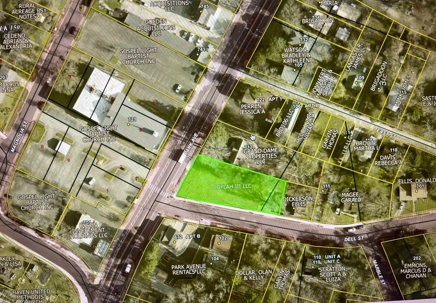 .39  ac. +/-   With nearly half an acre, there's ample room for building, parking, and signage, giving the space it needs to grow. High visibility corner lot, Zones commercial. Short distance for Bathhouse Row. Cross the street from Gospel Light Baptist church and school.