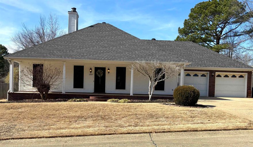 This lovely property has only had two owners and has numerous updates. Here are some highlights:  - Granite countertops which add a touch of elegance to the kitchen. - All new exterior doors, installed in 2023. - All windows were replaced in 2023 and come with a transferable warranty. - A cozy brick fireplace with ventless gas logs which were installed in 2023, featuring a convenient remote control start. - Beautiful hardwood floors. - Two safes that can convey with the home. - The back covered patio is ideal for both entertaining guests and relaxing. - The well-maintained hot tub can also convey with the home, it is surrounded by a pergola containing custom shades for added privacy. -  the large backyard boasts a basketball court or could even be used for pickleball! Come check this home out, but hurry it won't last long!