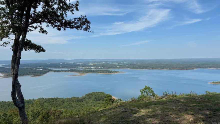 Panoramic view! Come see the sunrise, sunsets and nighttime views this amazing location offers. This lot has a nice flat spot near the cliff to build your dream home. The lot has plenty of space to build a shop or additional storage for your lake toys. Public water and electric are available at the road. Deed restrictions (no mobile homes/modulars, Etc. Home built must be a minimum 1500 sq ft. It has been perked. (Trac 1)