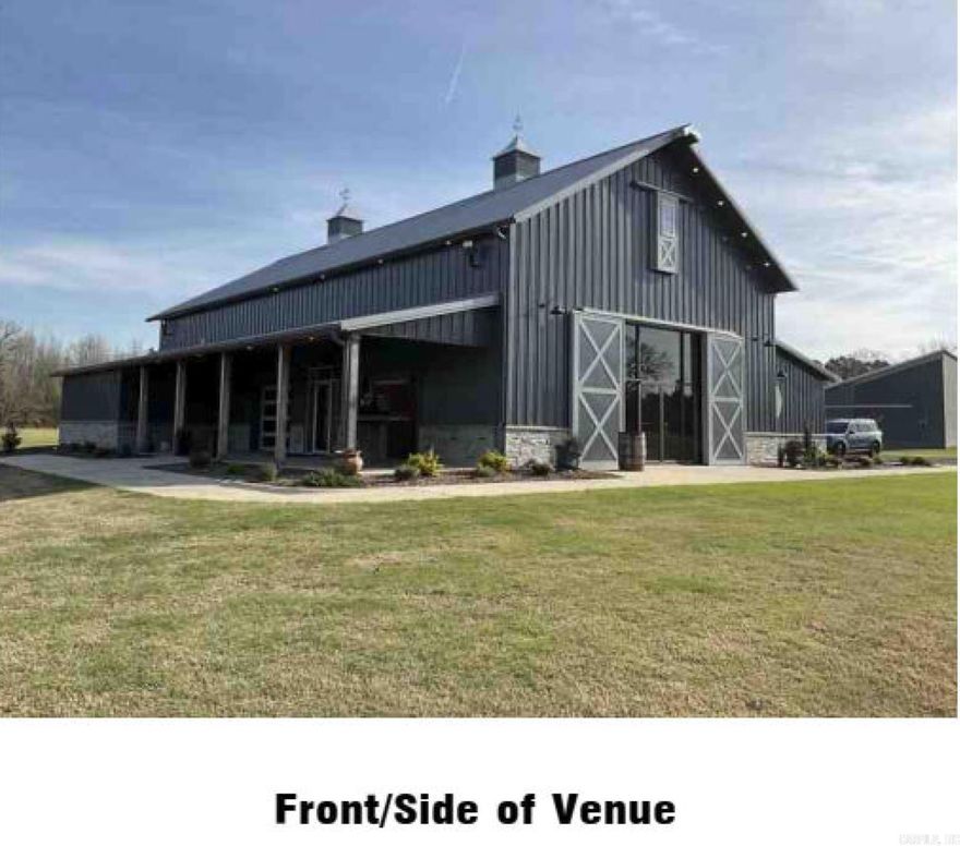 Offers accepted.  Welcome to Francis Farms, a distinctive 73± acre estate near Jacksonville, AR, offering a turnkey venue, multi-residential potential, and room to expand into equestrian, agricultural, or recreational ventures. The centerpiece is a 4,808 SF two-level venue barn with bride’s and groom’s quarters and a full industrial kitchen. Nearby, an open-air pavilion provides a scenic space for ceremonies and seasonal events. Additional structures include: • 270 SF cabin for overnight stays or prep • 2,400 SF party barn with bar, kitchen, golf simulator, and TVs • 2,400 SF block shop/storage building • 812 SF storage building with overhead door • 280 SF pavilion for casual gatherings or vendor setups The land features open pasture, 43± wooded acres, and a scenic pond. Whether you envision a horse farm, pumpkin patch, or private retreat, the layout supports diverse uses. Sale includes all furniture, fixtures, and equipment: • 2 zero-turn mowers • 2 four-wheelers • John Deere tractor with rotary cutter and loader Sellers will continue booking events until closing. All booked events must be honored, with fulfillment terms negotiable.x