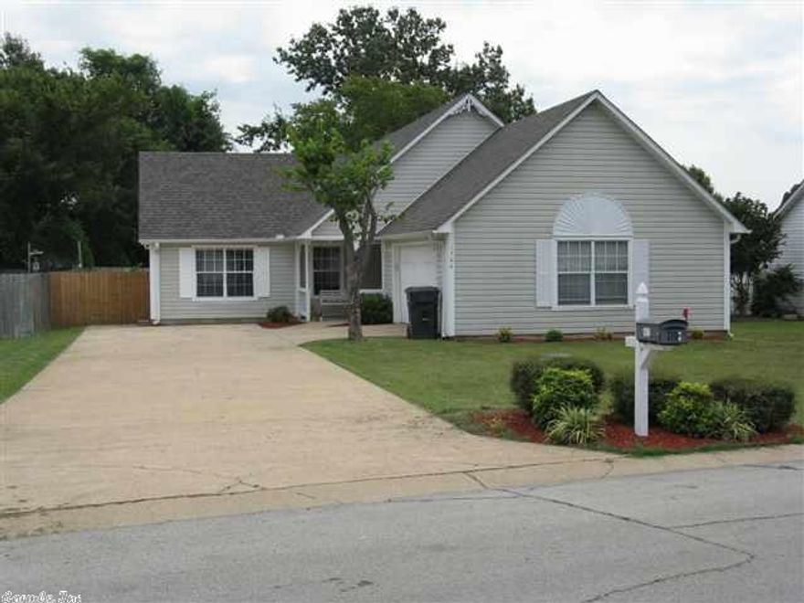 3 bedroom 2 bath, storm shelter in the garage, covered patio, all appliances under 5 yr old, siding and roof also under 5 yr, 2 yr old central heat and air unit, new window and door accessing patio