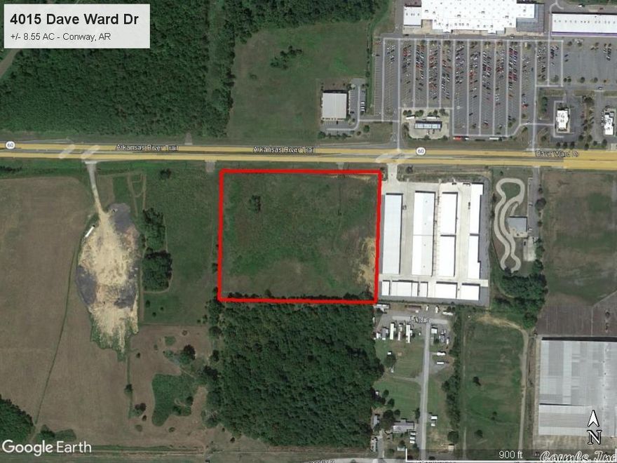 PRIME COMMERCIAL PROPERTY with great development potential. This 8.55 acre parcel is located adjacent to Conway Marketplace shopping center across from Walmart and other retailers. It features road frontage with excellent visibility in a high-growth area of western Conway. Mineral Rights do not convey.