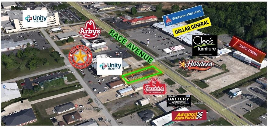 Pawnshop, building is located next to Freddy's on busy street in Searcy. Can be used as retail space, car lot, or office space. Newroof in 2016 Agents see remarks