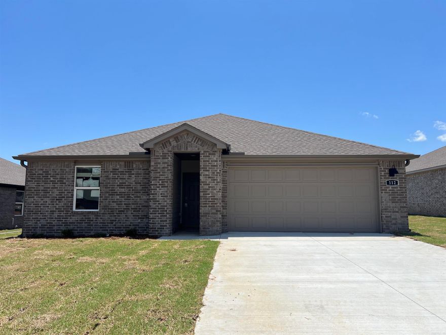 Jubilant Justin Plan plan with 4 Bedrooms, 2 baths, and a 2-car garage! These homes feature LVP flooring with carpet in the bedrooms and closets! Kitchen has 36-inch cabinets with granite kitchen countertops and an undermount kitchen sink! LED Lighting throughout! Primary bedroom with have a walk-in shower, granite counters and a walk-in closet! Brick exterior with Hardie® siding per plan and Architectural shingles. Covered patio per plan. Programmable thermostat! Special Builder warranty. Ask for details. Photos may be renderings/stock photos! HOA fees will be used for management. HOA/POA dues are not yet determined, the amount is estimated.