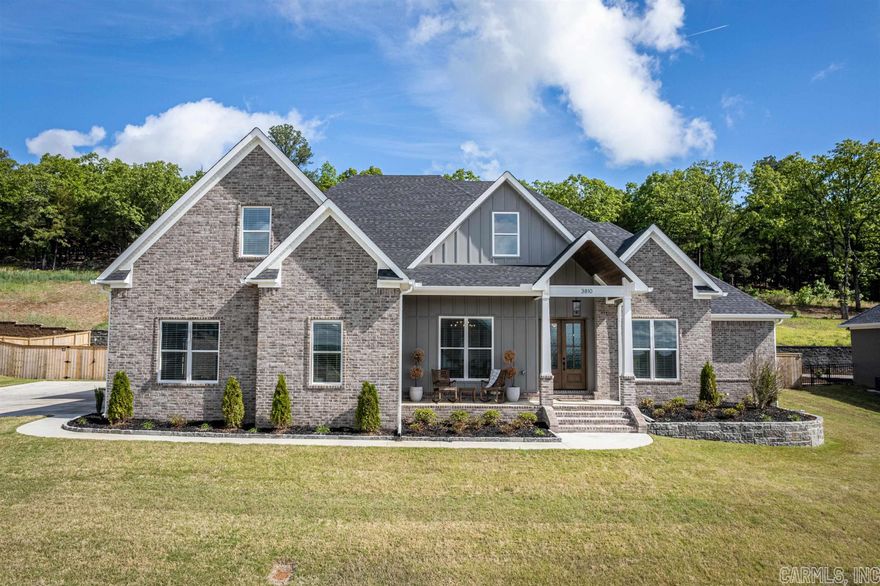Welcome to 3810 Leather Leaf Drive! This stunning open floor plan- 4 bedroom, 4 full bathroom, and 1/2 bath home boasts 3478 square feet of luxury living space. As you step inside, you'll immediately notice the gorgeous luxury vinyl flooring throughout the home. The heart of the home features a cozy hearth room complete with a fireplace, perfect for relaxing on cooler Arkansas evening. The elegant kitchen comes complete with high-end appliances, beautiful cabinetry, and a convenient island with plenty of space for meal prep. This home has several unique features that set it apart from the rest. The three-car garage provides ample parking and storage for the entire family. The tankless gas water heater ensures you'll always have hot water, even on the busiest mornings. The home also includes a laundry room with a sink for added convenience that joins the master closet. The covered patio is perfect for summertime cookouts and relaxing evenings outside. The master suite includes a custom shower, freestanding tub, two vanities, and a large walk-in closet with tons of built ins.  Don't miss the opportunity to make this gorgeous move-in ready home yours. Schedule a private viewing today!