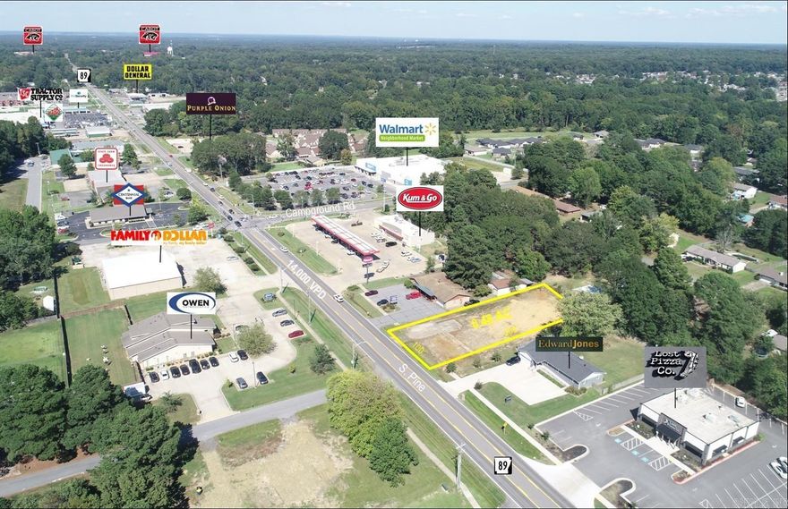 Commercial Lot in the heart of Cabot! High visibility with 100' frontage on S Pine/Hwy 89. Estimated traffic counts of 14,000 vpd, has population of 6,624 in a 1 mile radius, zoned C-2 with on site utilities, and ready to build. Amid many thriving businesses, including Walmart Neighborhood Market, Kum & Go, Family Dollar, Lost Pizza & Tractor Supply Company. Great location for retail, hospitality, office, or medical. Call for more details!