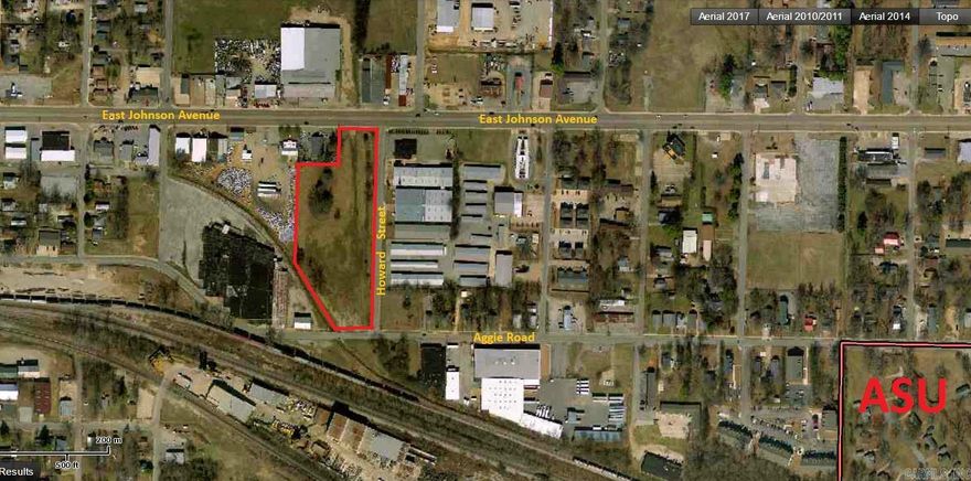 Property is located in the Opportunity Zone and therefore has substantial financial benefits for developers. Property has all city utilities available. Property is level and just below the grade of Johnson Avenue. Property is NOT in a Flood zone. Zoned commercial and industrial. Property is ready for development. 4.17 acres with frontage on Johnson, Howard an Aggie. Just steps from Arkansas State University.