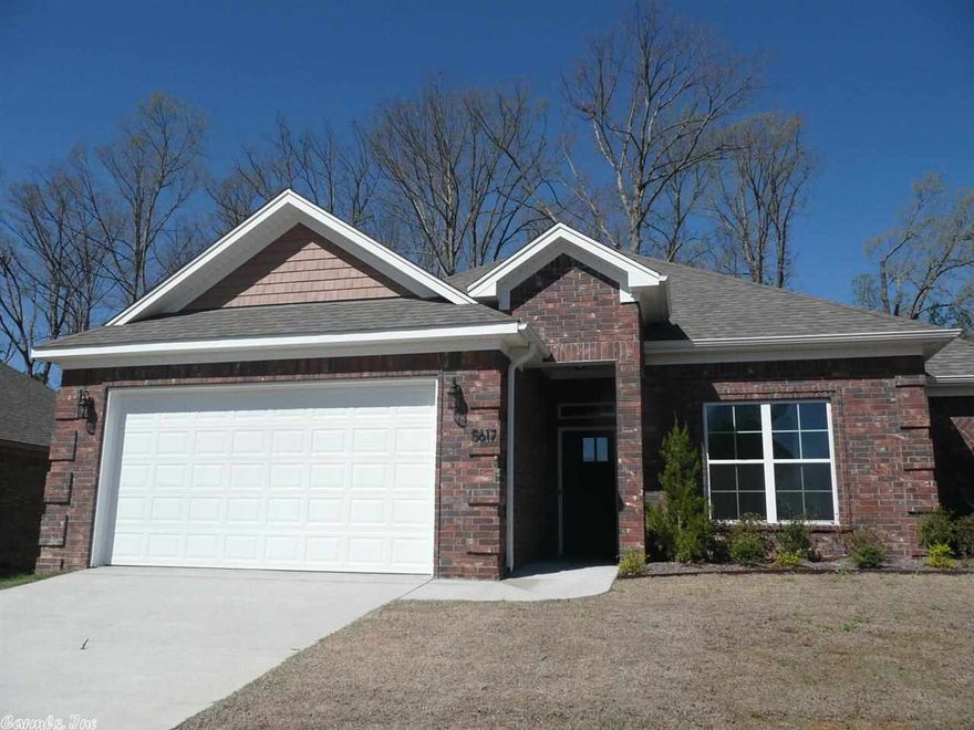 All brick home with easy access to Bryant and to the interstate. 3 bdrm/2ba split floorplan, carpet, hardwood and ceramic tile flooring. Woodburning fireplace, covered back patio, all electric, separate laundry and a two car garage with auto opener.  Wonderful neighorhood...make an appointment today!